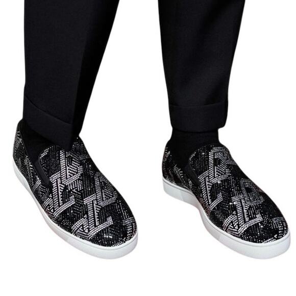 Christian Louboutin Rollerboat Studded Strass Pik Boat Shoes Size 40.5 7.5 - Picture 8 of 11